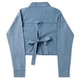 BIRNAHAM TEEAN BACK BOW SHIRT (12-22Y)
