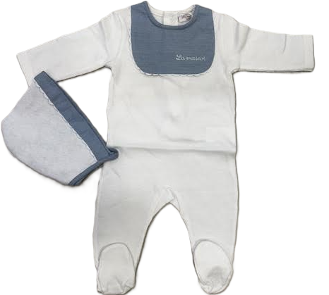 LA MASCOT BIB STRETCHIE  W/BONNET (1M-6M)