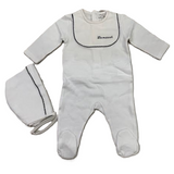 LA MASCOT FOOTED STRETCHIE W/BONNET (1M-6M)
