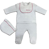 LA MASCOT FOOTED STRETCHIE W/BONNET (1M-6M)