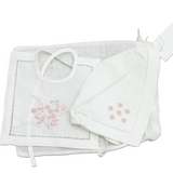 BLANC BABY MIMOSA BIB/BONNET (NB)