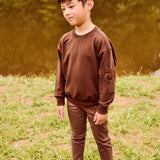 LITTLE PARNI BOYS ELBOW PATCH SWEATSHIRT(3-14Y)