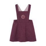 POPELIN WOOLEN SHORT DRESS EMB BIB YOKE (2-6Y)