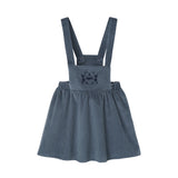 POPELIN CORDUROY SHORT DRESS W/EMB BIB (18M-6Y)