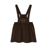 POPELIN CORDUROY SHORT DRESS W/EMB BIB (18M-6Y)