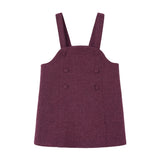 POPELIN WOOL SHORT DRESS WITH BIB (18M-12Y)