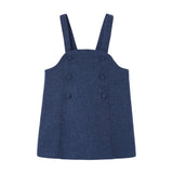 POPELIN WOOL SHORT DRESS WITH BIB (18M-12Y)