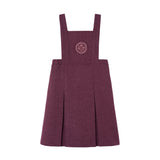 POPELIN WOOLLEN DRESS W/EMB BIB YOKE (7-14Y)