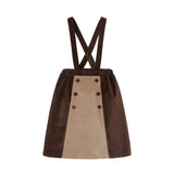 POPELIN VELVET CONTRASTING SKIRT (7-12Y)