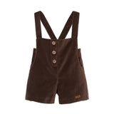 POPELIN VELVET SHORTS W/STRAPS & POCKETS (12M-4Y)