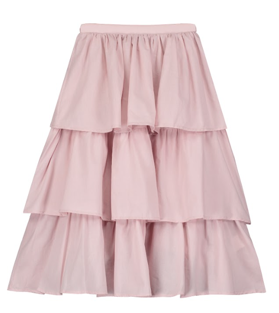 TANGERINE VOILE LAYERED MIDI SKIRT (10-16Y)