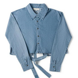 BIRNAHAM TEEAN BACK BOW SHIRT (12-22Y)