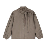 TANGERINE PLAID RUFFLE BOW BLOUSE (10-16Y)