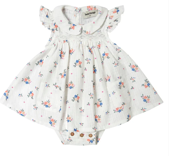 TOCOTO VINTAGE BABY DRESS W/POCKETS (12M-2Y)