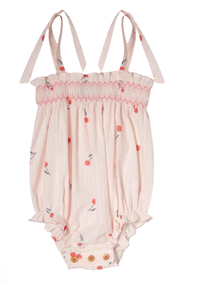 TOCOTO VINTAGE CHERRIES STRAP BOSYSUIT(6M-18M)