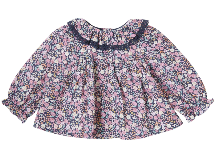 TOCOTO VINTAGE FLOWER BABY BLOUSE(6M-2Y)