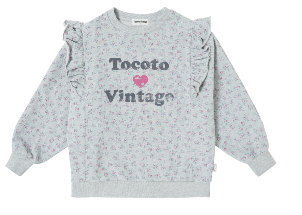 TOCOTO VINTAGE FLOWER SWEATSHIRT(6M-14Y)