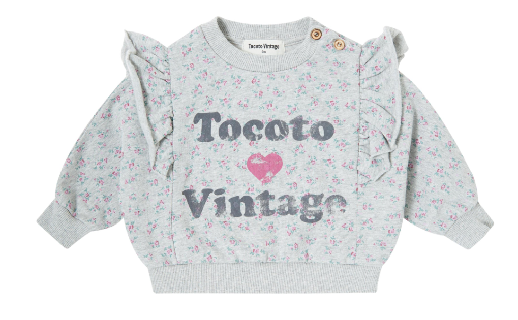 TOCOTO VINTAGE FLOWER SWEATSHIRT(6M-14Y)