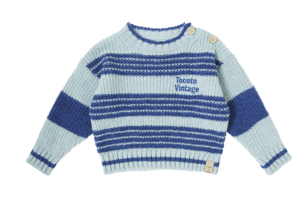 TOCOTO VINTAGE ROUND NECK TOP(6M-10Y)