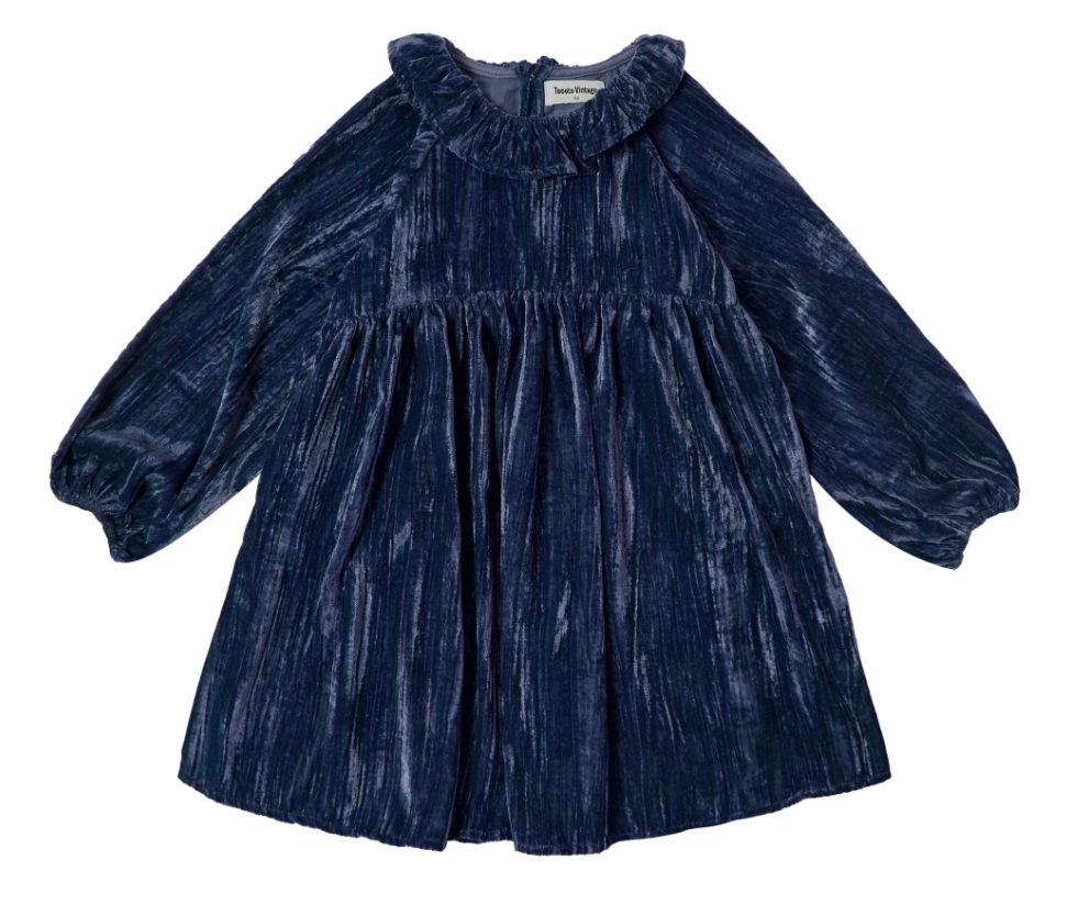 TOCOTO VINTAGE VELVET DRESS(3-14Y)