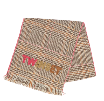 TWINSET CHECK LOGO SCARF (OS)