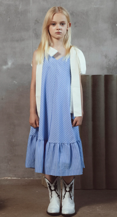 UNLABEL BETH DRESS (4-14Y) - 10Y / SKY BLUE SATIN UNLABEL BETH DRESS (4-14Y) - 10Y / SKY BLUE SATIN