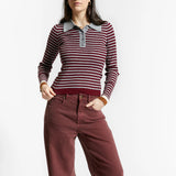 INDEE WALLABY FITTED POLO COLLAR TOP(XXS-XL)