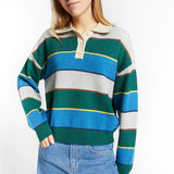 INDEE WISHES MULTICOLOR STRIPED COLLAR POLO (10-L)