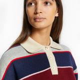 INDEE WISHES MULTICOLOR STRIPED COLLAR POLO (10-L)