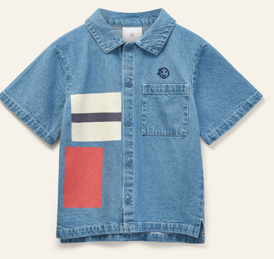 WYNKEN KITE BLOCK JEAN SHIRT (2-6Y)