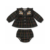 YO BABY WOVEN BABY DRESS W/BLOOMERS(12M-24M)