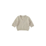 BENE BENE CABLE V-NECK PULLOVER (3-8T)