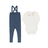 ELY & CO FLORAL STAR KNIT OVERALL W/BODYSUIT (6M-2T)