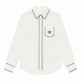 ELISABETTA FRANCHI GEORGETTE SHIRT W/PIPING(12+-12A)