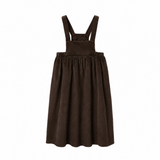 POPELIN CORDUROY MIDI DRESS WITH BIB (6-14Y)