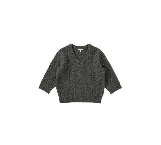 BENE BENE CABLE V-NECK PULLOVER (3-8T)