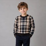 SWEET THREADS PLAID CREW SWEATER (2-12Y)