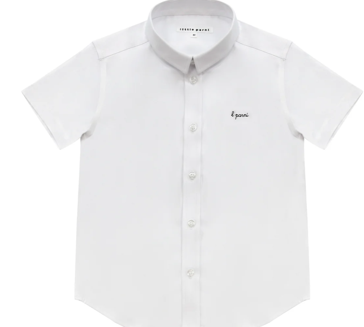 LITTLE PARNI SS BOYS WHITE SHIRT (3-12Y)