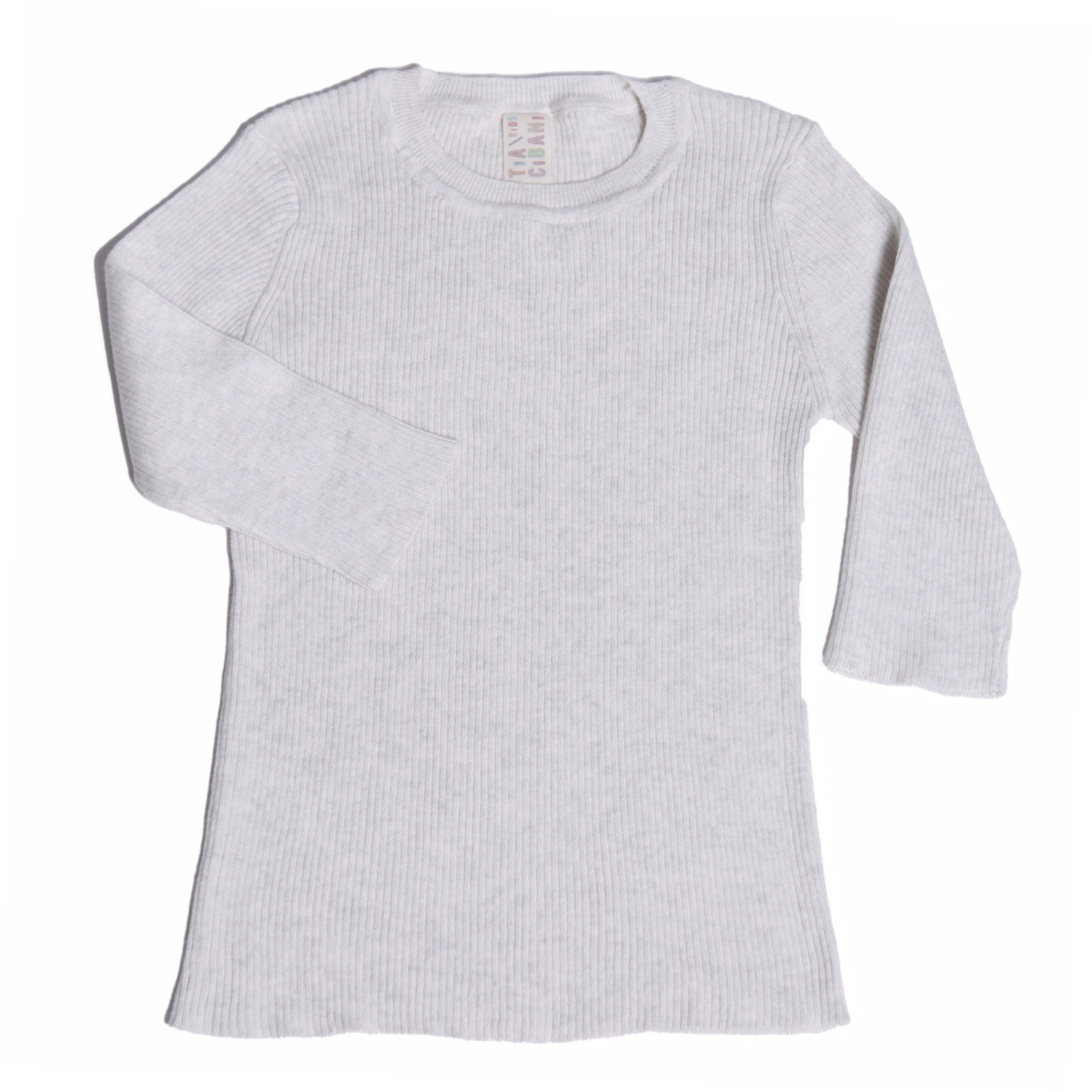 TIA CIBANI 3/4 SLEEVE RIBBED CREW NECK (2Y-8Y)