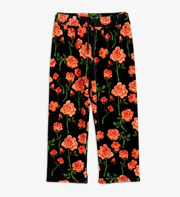 MINI RODINI ROSES VELOUR TROUSERS (9M-24M)